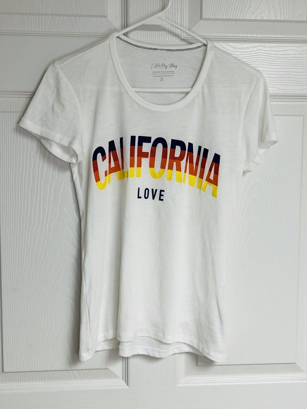 California I Am My Story Tees Custom Print Womens White Cotton T-Shirt Small